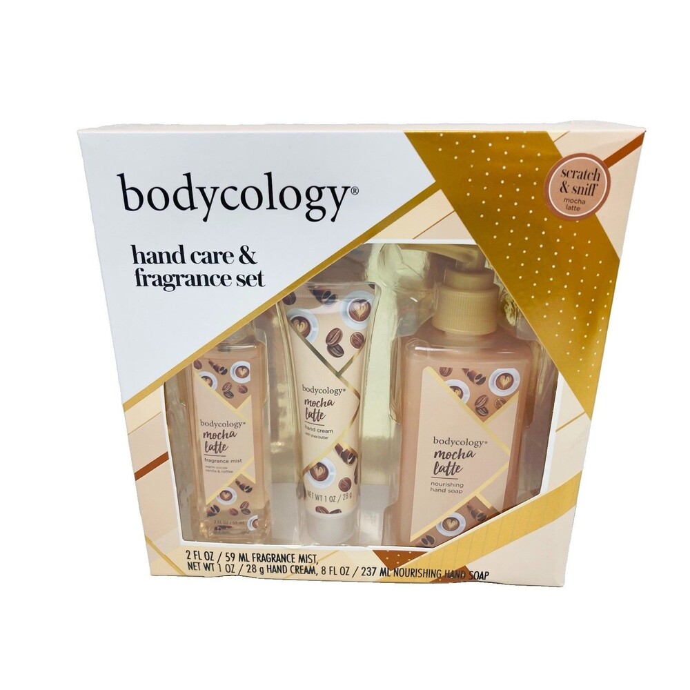 Bodycology Hand Cream, Fragrance Mist, & Soap Set Mocha Latte New